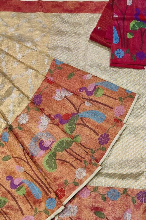 PURE GOLD DOUBLE TISSUE ZARIKOTA HANDLOOM SAREE T-38