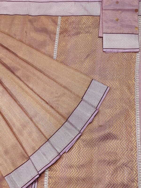 PURE GOLD TISSUE GOLD ZAMAWAR WITH BOTH SIDE KANCHI BORDER ZARIKOTA HANDLOOM SAREE