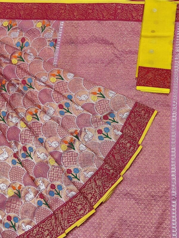 PURE GOLD ZAMAWAR WITH BOTH SIDE KANCHI BORDER ZARIKOTA HANDLOOM SAREE