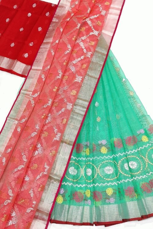 PURE ZARIKOTA HANDLOOM LEHANGS MATERIAL SET