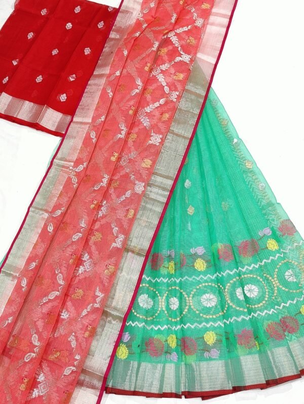 PURE ZARIKOTA HANDLOOM LEHANGS MATERIAL SET