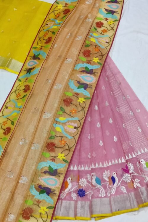 PURE ZARIKOTA HANDLOOM LEHANGS MATERIAL SET