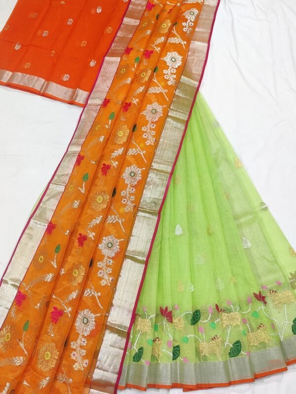 PURE ZARIKOTA HANDLOOM LEHANGS MATERIAL SET