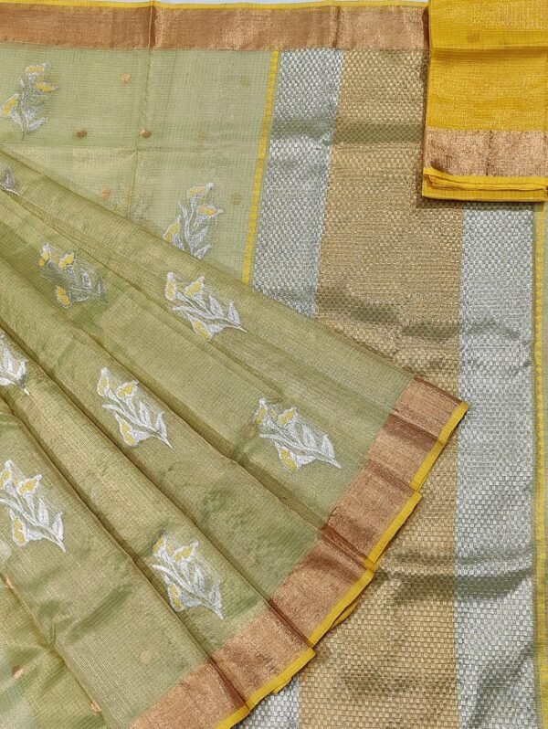 PURE GOLD TISEUE BUTTAS ZARIKOTA HANDLOOM SAREE WITH BLOUSE_T-23