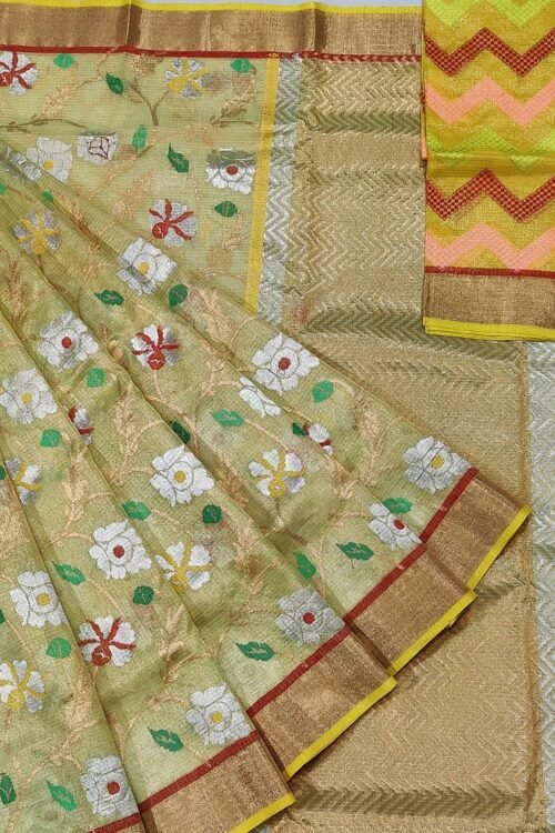 PURE TISEUE ZARIKOTA HANDLOOM SAREE WITH BLOUSE_T-15