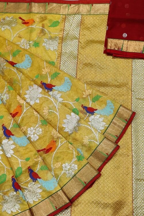 PURE TISEUE ZARIKOTA HANDLOOM SAREE WITH BLOUSE_T-15