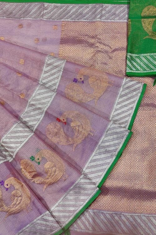 PURE GOLD TISEUE BIG PAITHANI BORDER ZARIKOTA HANDLOOM SAREE WITH BLOUSE_T-12