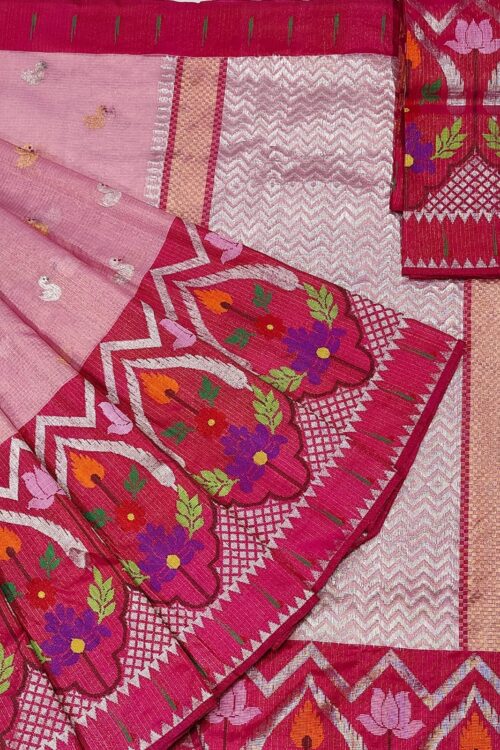 PURE GOLD TISEUE PAITHANI BORDER ZARIKOTA HANDLOOM SAREE WITH BLOUSE_T-53