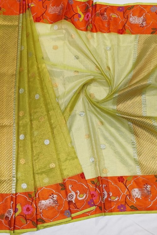 PURE GOLD TISSUE BOTH SIDE PAITHANI BORDER ZARIKOTA HANDLOOM DUPATTA D-57