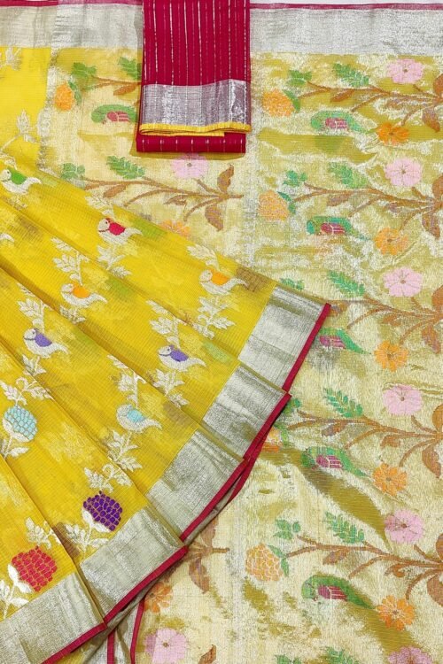 PURE ALL OVER JAAL ZARIKOTA HANDLOOM SAREE WITH BLOUSE_J222