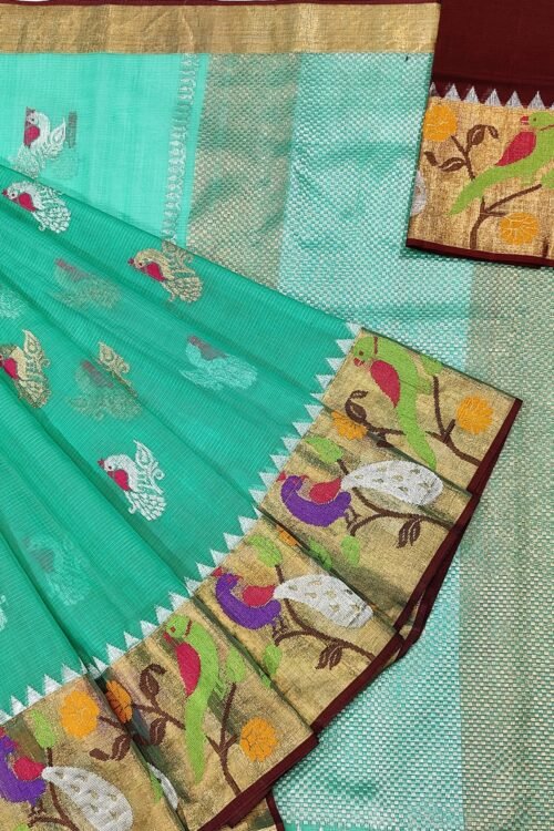 PURE BOTH SIDE PAITHANI BORDER ZARIKOTA HANDLOOM SAREE S-65