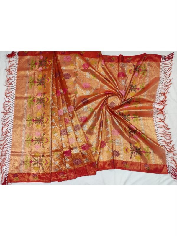 PURE GOLD DOUBLE TISSUE ALL OVER JAAL ZARIKOTA HANDLOOM DUPATTA D-68