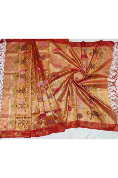 PURE GOLD DOUBLE TISSUE ALL OVER JAAL ZARIKOTA HANDLOOM DUPATTA D-68