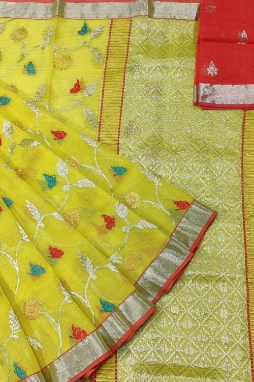 PURE ALL OVER JAAL ZARIKOTA HANDLOOM SAREE WITH BLOUSE B-3