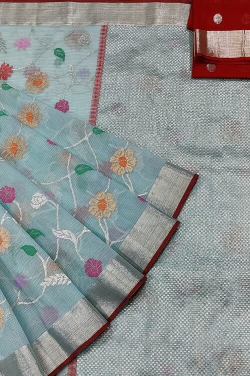 PURE ALL OVER JAAL ZARIKOTA HANDLOOM SAREE WITH BLOUSE B-6