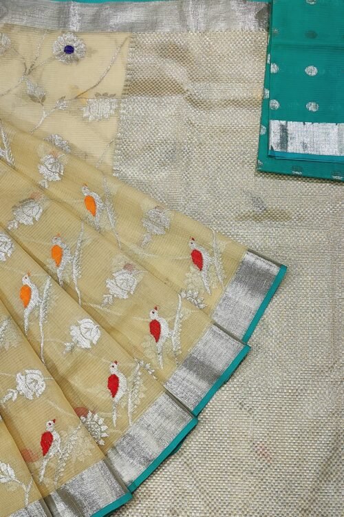 PURE ALL OVER JAAL ZARIKOTA HANDLOOM SAREE WITH BLOUSE B-9