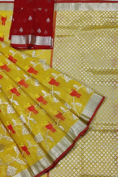 PURE ALL OVER JAAL ZARIKOTA HANDLOOM SAREE WITH BLOUSE B-24