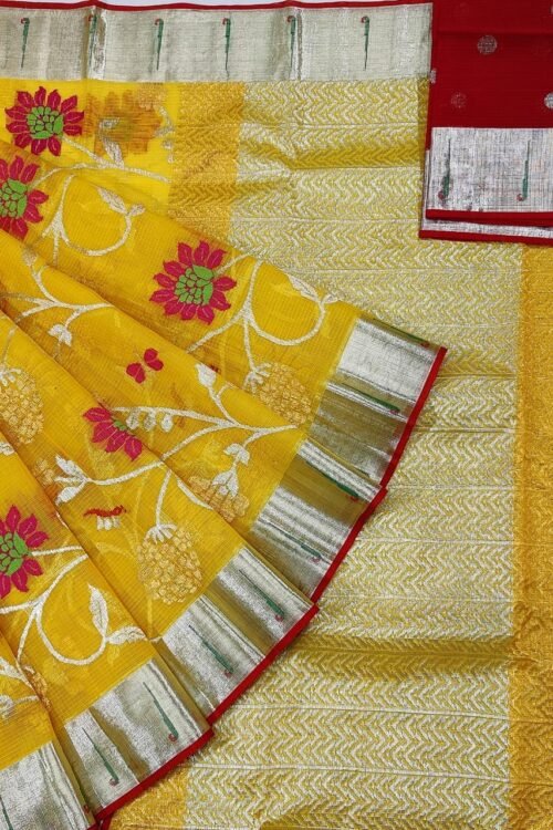 PURE ALL OVER JAAL ZARIKOTA HANDLOOM SAREE WITH BLOUSE B-25