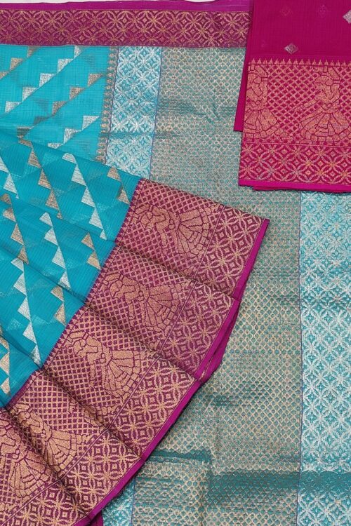 PURE ALL OVER JAAL ZARIKOTA HANDLOOM SAREE WITH BLOUSE B-32