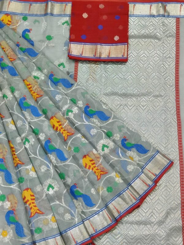 PURE ALL OVER JAAL ZARIKOTA HANDLOOM SAREE WITH BLOUSE B-37
