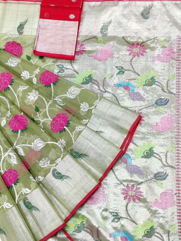 PURE ALL OVER JAAL ZARIKOTA HANDLOOM SAREE WITH BLOUSE B-50