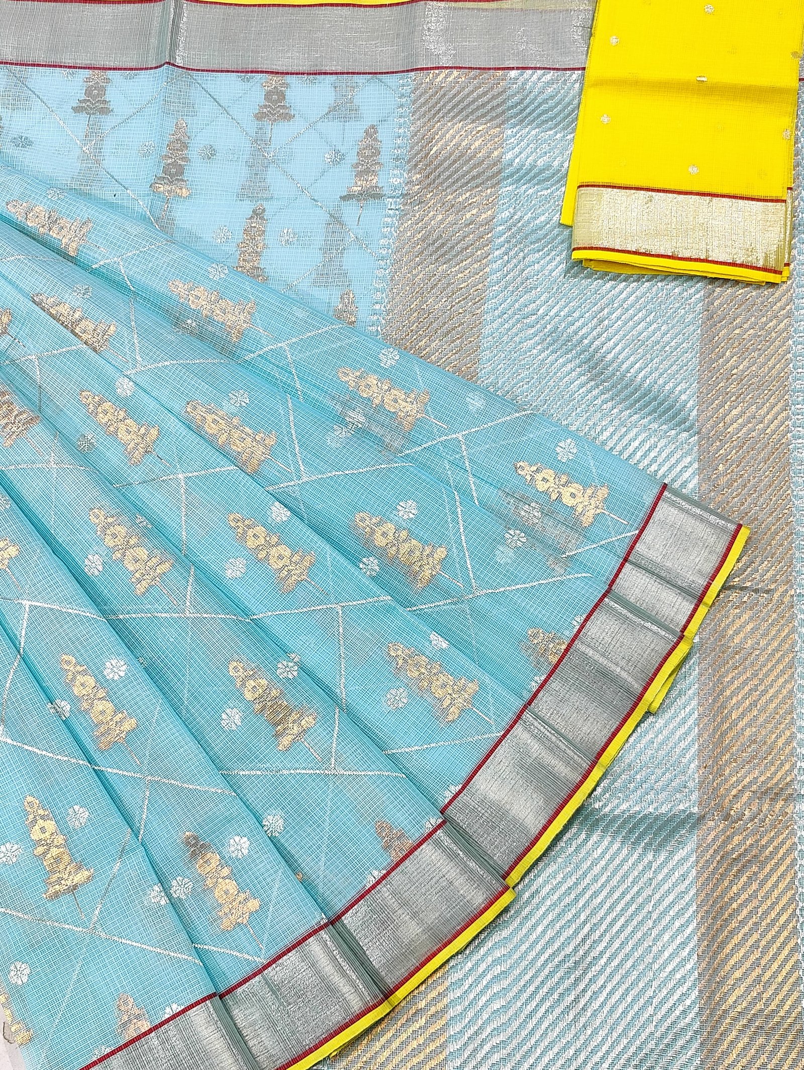 PURE ALL OVER JAAL ZARIKOTA HANDLOOM SAREE WITH BLOUSE B-69