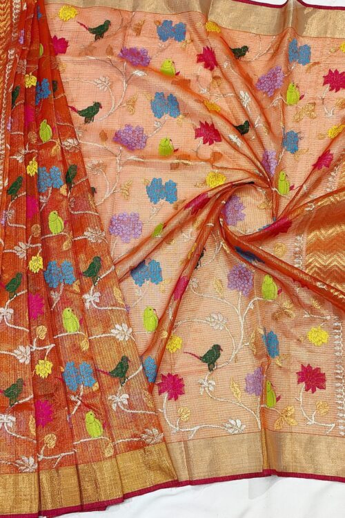 PURE GOLD TISSUE  ZARIKOTA HANDLOOM DUPATTA D-11