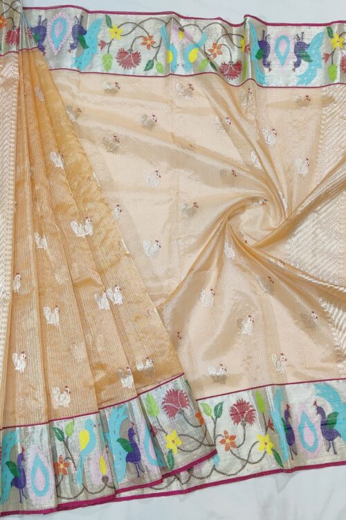 PURE SILVER TISSUE  ZARIKOTA HANDLOOM DUPATTA D-1