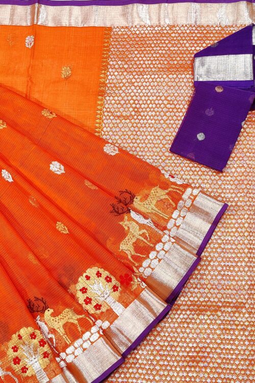 PURE SKIRT DESIGN ZARIKOTA HANDLOOM SAREE S-6