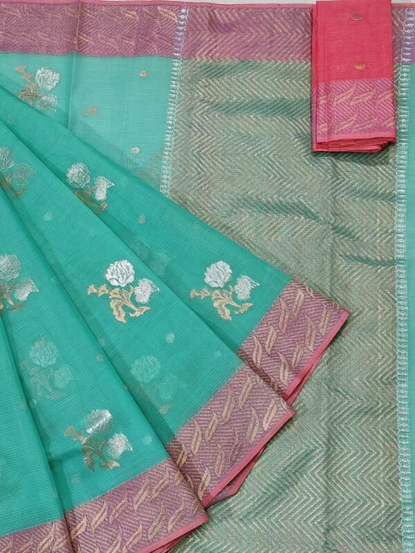 PURE KANCHI BORDER ZARIKOTA HANDLOOM SAREE K-4