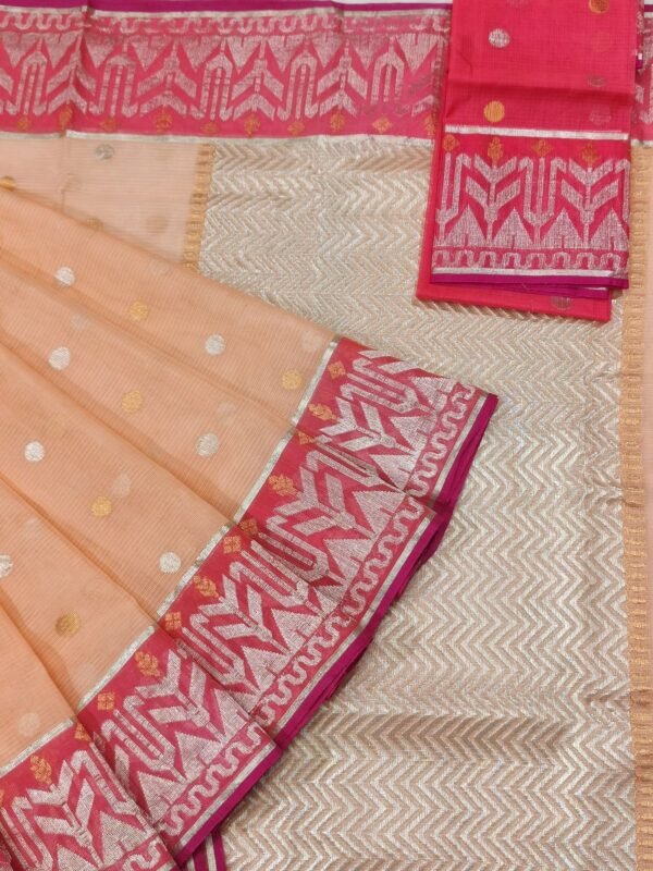 PURE KANCHI BORDER ZARIKOTA HANDLOOM SAREE K-5