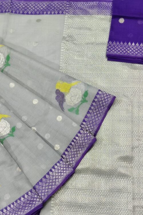 PURE KANCHI BORDER ZARIKOTA HANDLOOM SAREE K-10