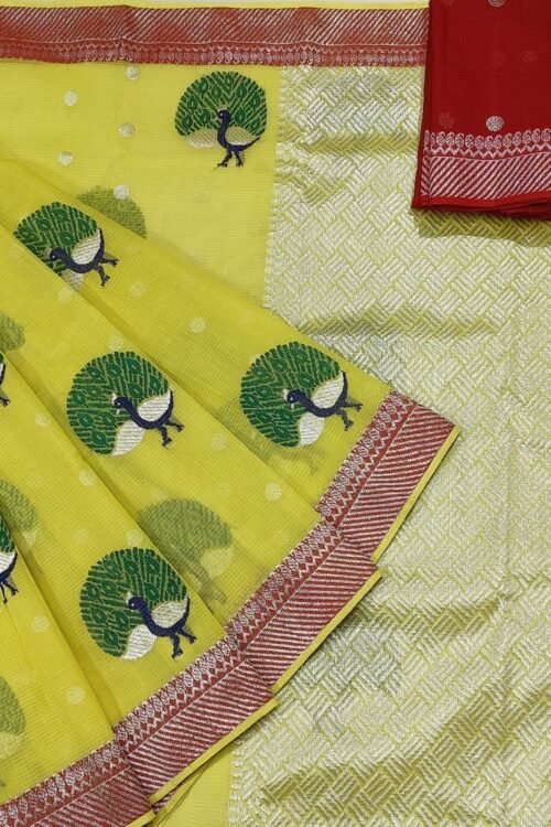 PURE KANCHI BORDER ZARIKOTA HANDLOOM SAREE K-12