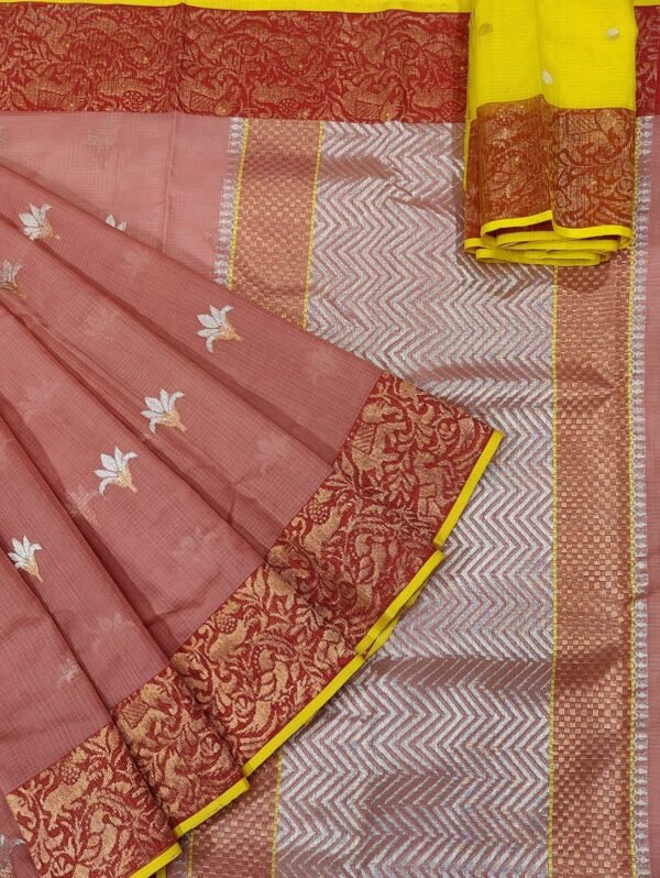 PURE KANCHI BORDER ZARIKOTA HANDLOOM SAREE K-16