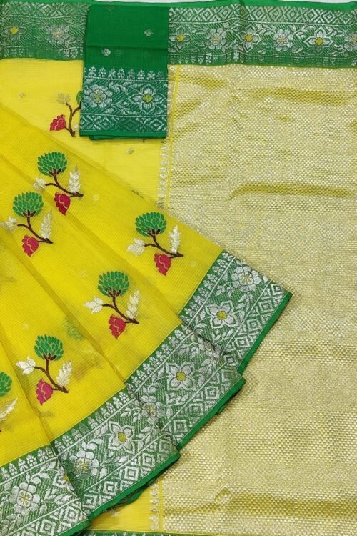 PURE KANCHI BORDER ZARIKOTA HANDLOOM SAREE K-15