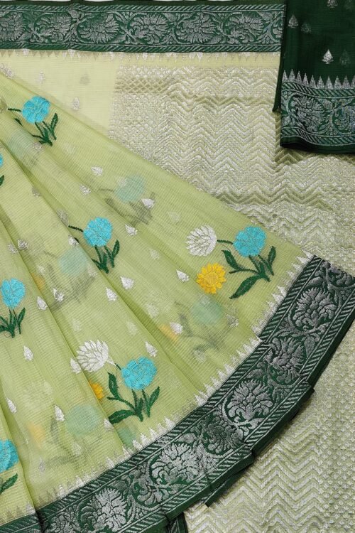 PURE KANCHI BORDER ZARIKOTA HANDLOOM SAREE K-23