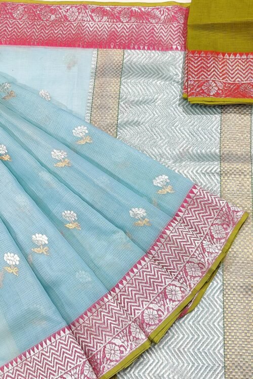 PURE KANCHI BORDER ZARIKOTA HANDLOOM SAREE K-26