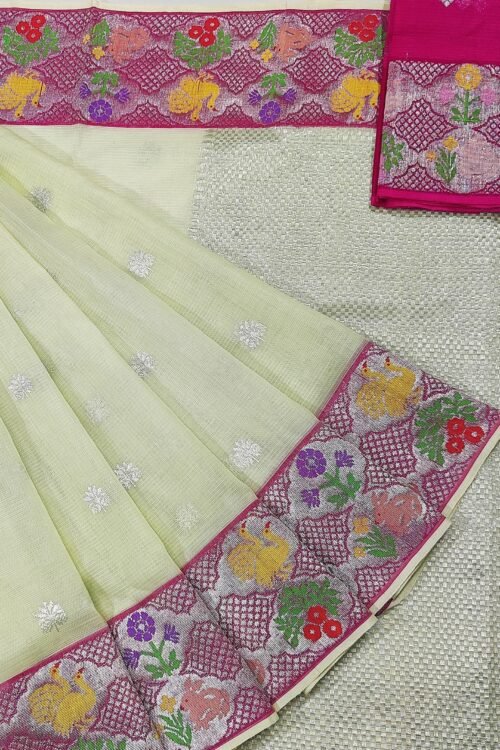 PURE KANCHI BORDER ZARIKOTA HANDLOOM SAREE K-30