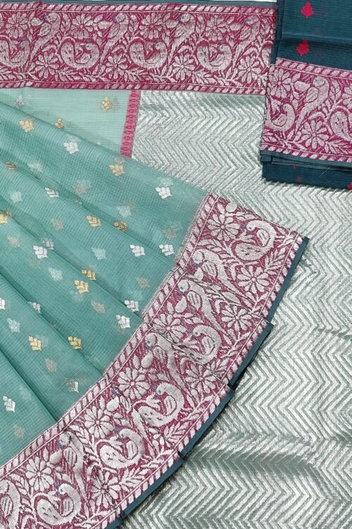 PURE KANCHI BORDER ZARIKOTA HANDLOOM SAREE K-31