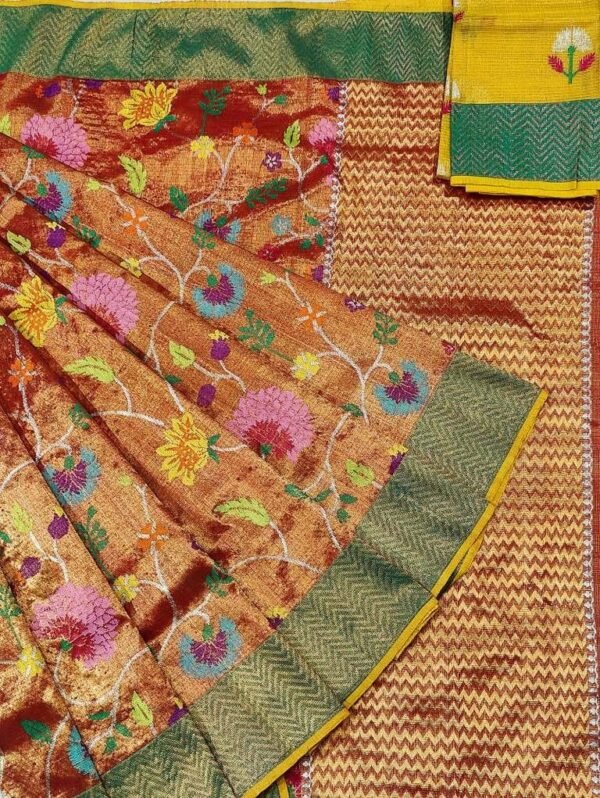 PURE GOLD DOUBLE TISSUE ZARIKOTA HANDLOOM SAREE_12