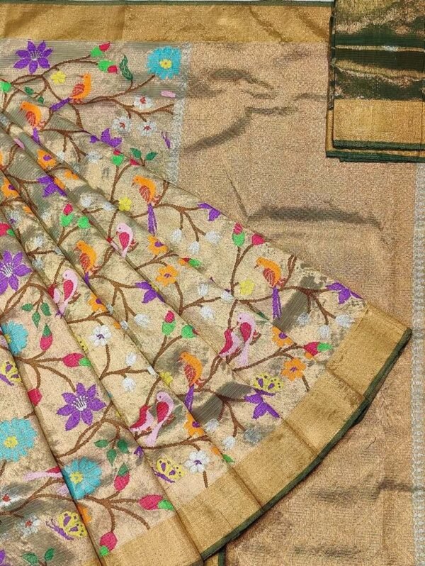PURE GOLD DOUBLE TISSUE ZARIKOTA HANDLOOM SAREE_16