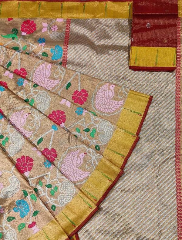 PURE GOLD DOUBLE TISSUE ZARIKOTA HANDLOOM SAREE_T4