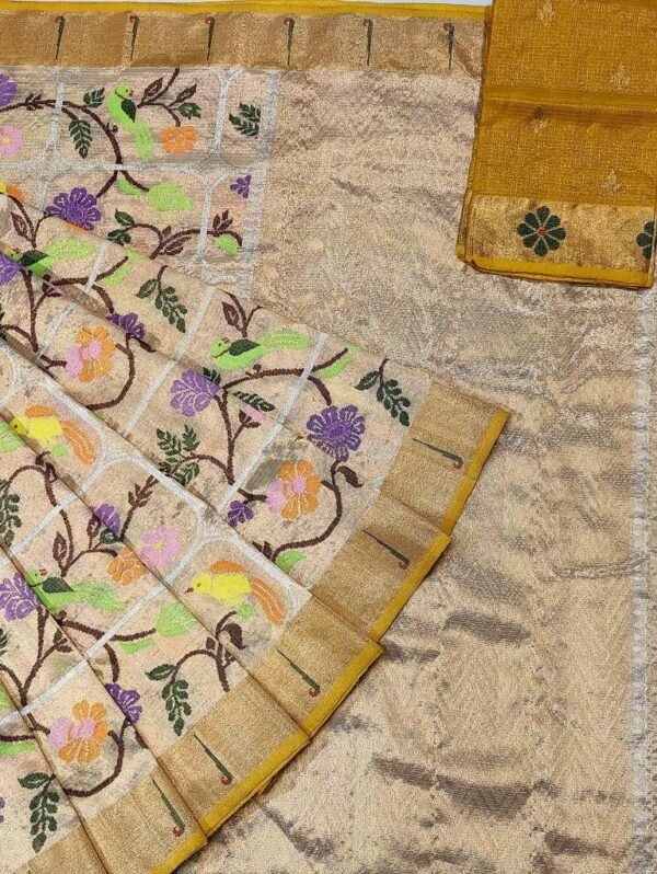 PURE GOLD DOUBLE TISSUE ZARIKOTA HANDLOOM SAREE_T6