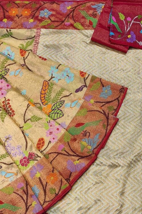 PURE GOLD DOUBLE TISSUE ZARIKOTA HANDLOOM SAREE_50