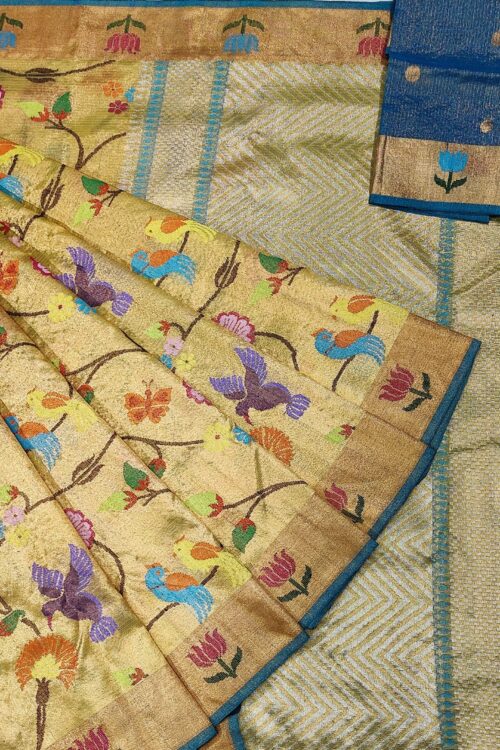 PURE GOLD DOUBLE TISSUE ZARIKOTA HANDLOOM SAREE T-26