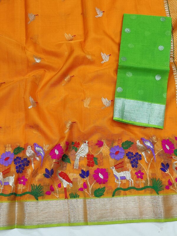 PURE SKIRT DESIGN ZARIKOTA HANDLOOM SAREE S-113 - Image 2