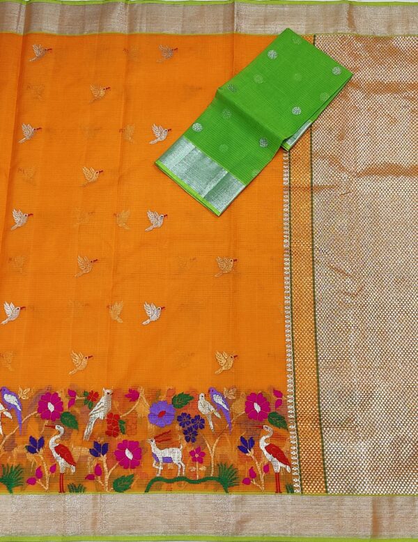 PURE SKIRT DESIGN ZARIKOTA HANDLOOM SAREE S-113 - Image 3