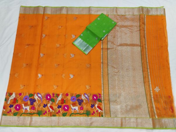 PURE SKIRT DESIGN ZARIKOTA HANDLOOM SAREE S-113 - Image 4