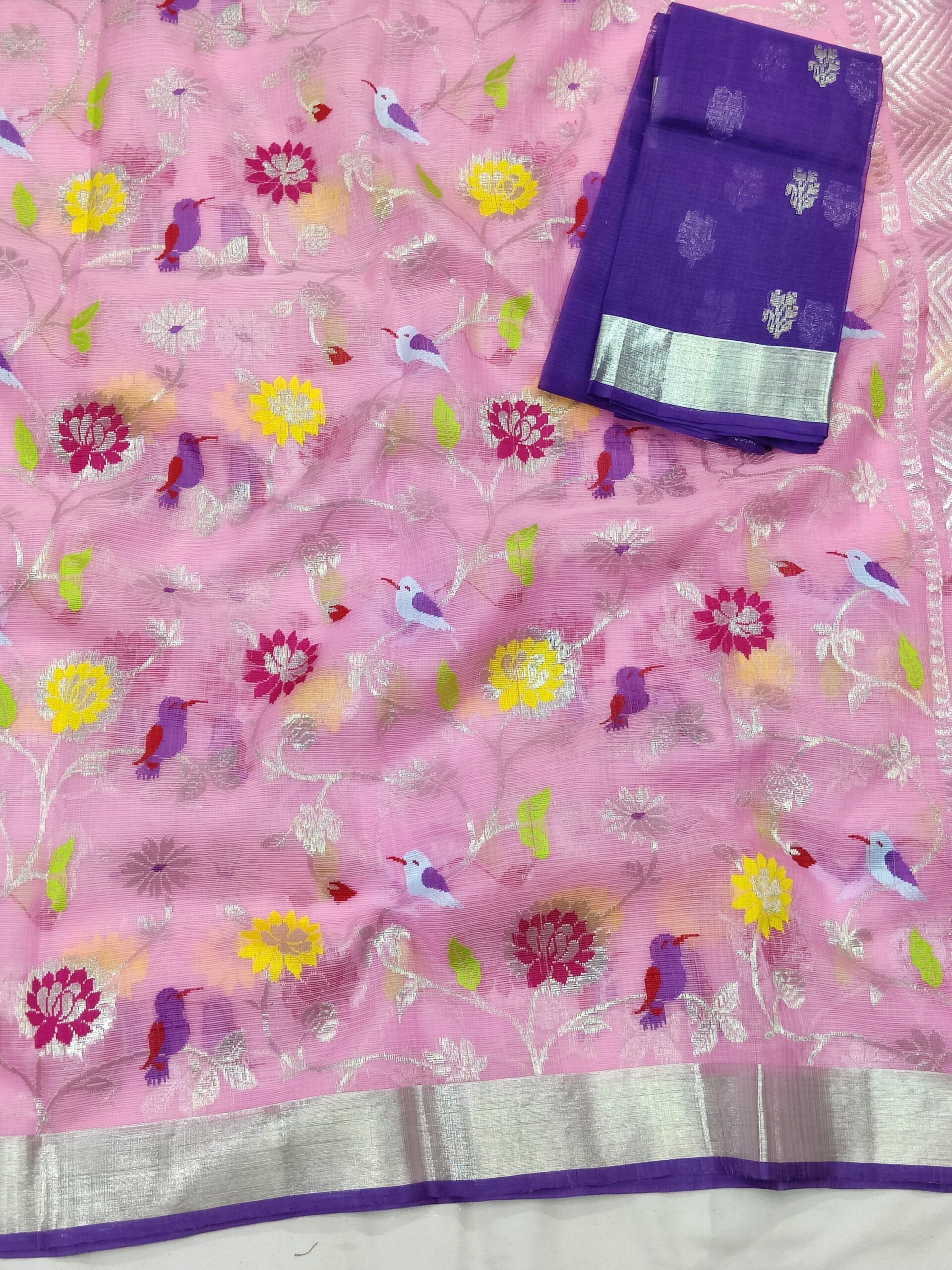 PURE ALL OVER JAAL ZARIKOTA HANDLOOM SAREE WITH BLOUSE_J247 - Image 2