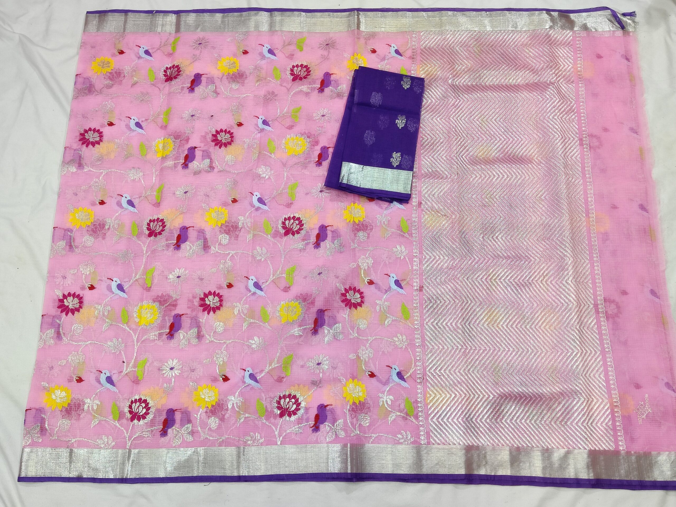 PURE ALL OVER JAAL ZARIKOTA HANDLOOM SAREE WITH BLOUSE_J247 - Image 4